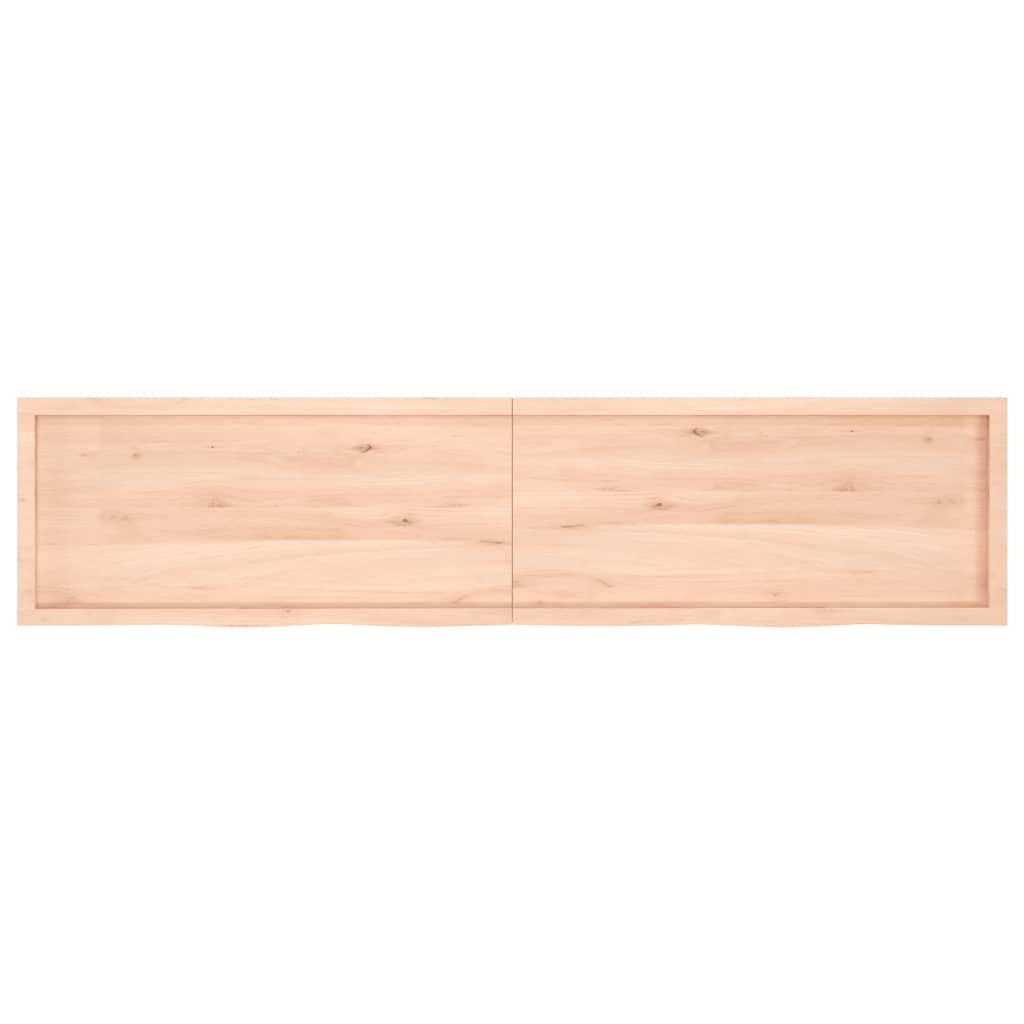 Table top 220x50x(2-4) cm solid untreated oak wood