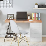 Light brown table top in treated solid oak wood