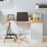 Light brown table top in treated solid oak wood