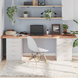 Light brown table top in treated solid oak wood