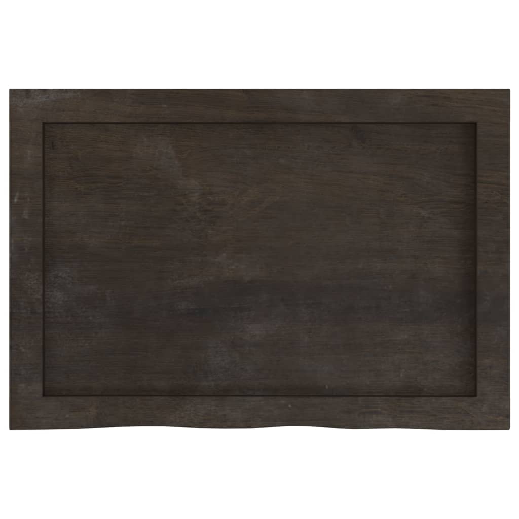 Dark brown table top solid treated oak wood