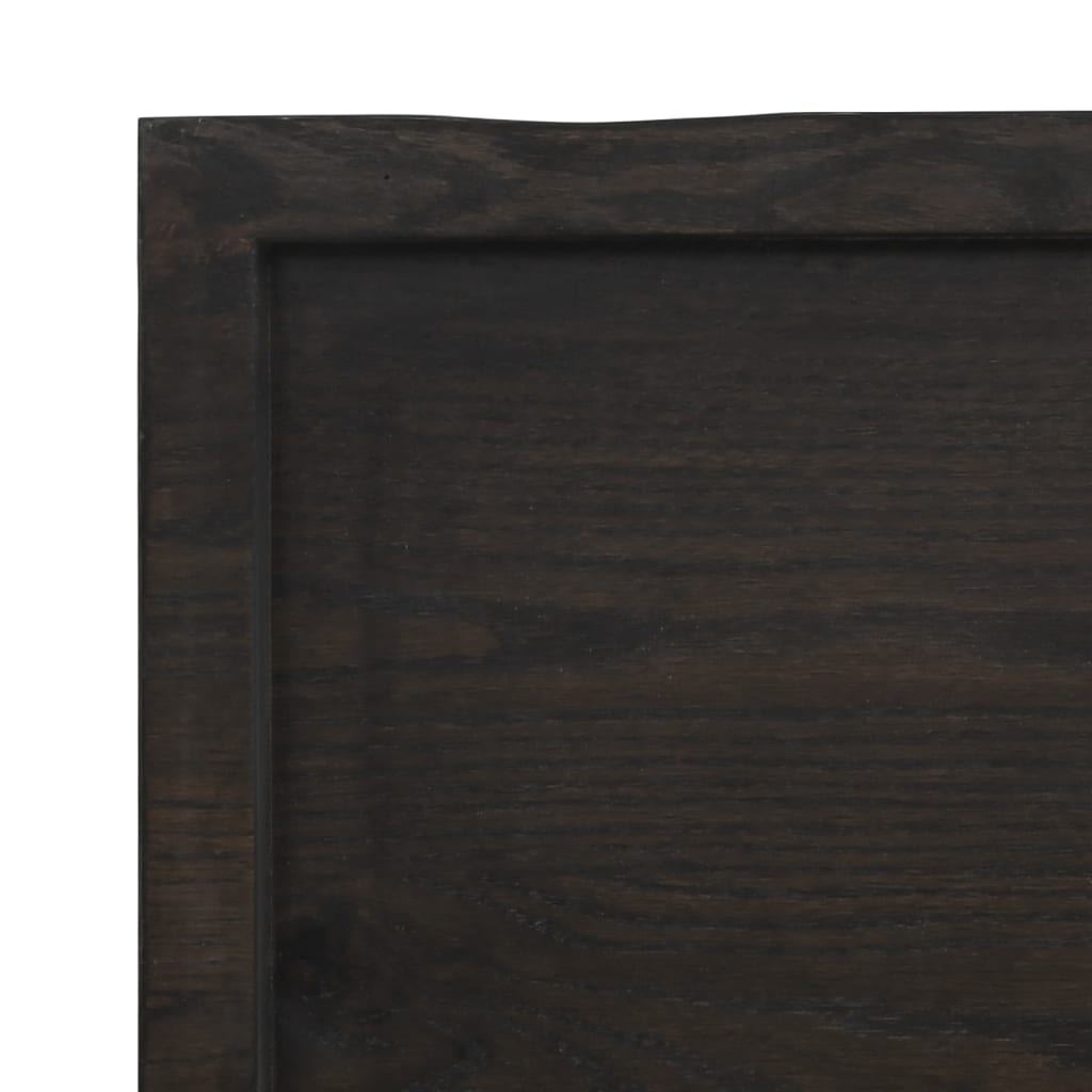 Dark brown table top solid treated oak wood