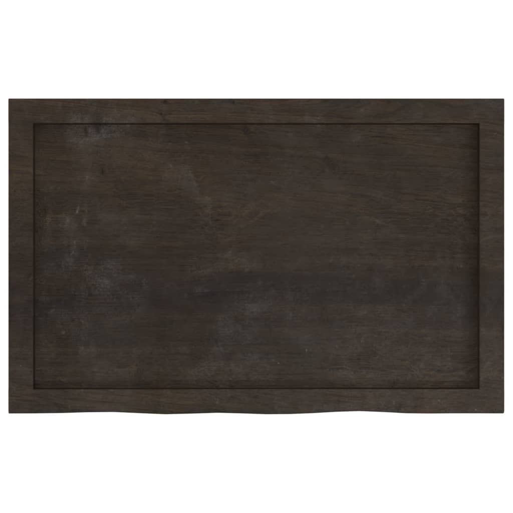 Dark brown table top solid treated oak wood