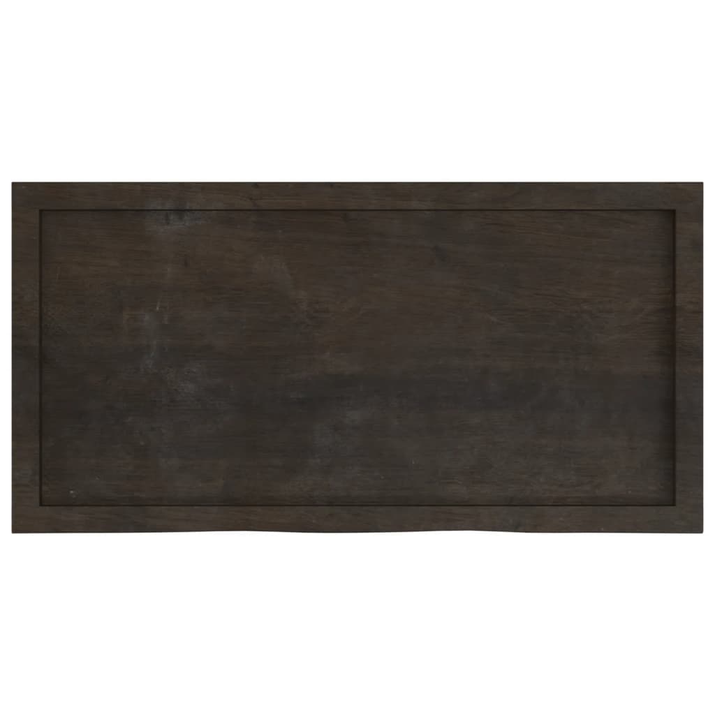 Dark brown table top solid treated oak wood