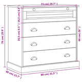 Commode VIGO 80x40x76 cm bois massif de pin