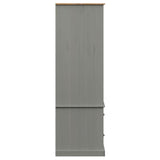 VIGO grauer Kleiderschrank 90x55x176 cm aus massivem Kiefernholz