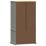 VIGO grauer Kleiderschrank 90x55x176 cm aus massivem Kiefernholz