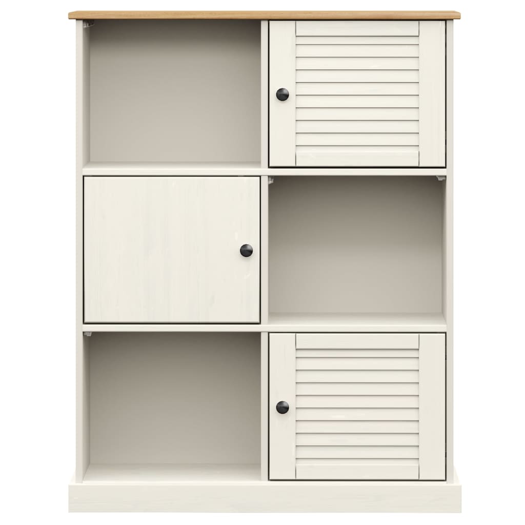 Bibliothèque VIGO blanc 90x35x114,5 cm bois massif de pin