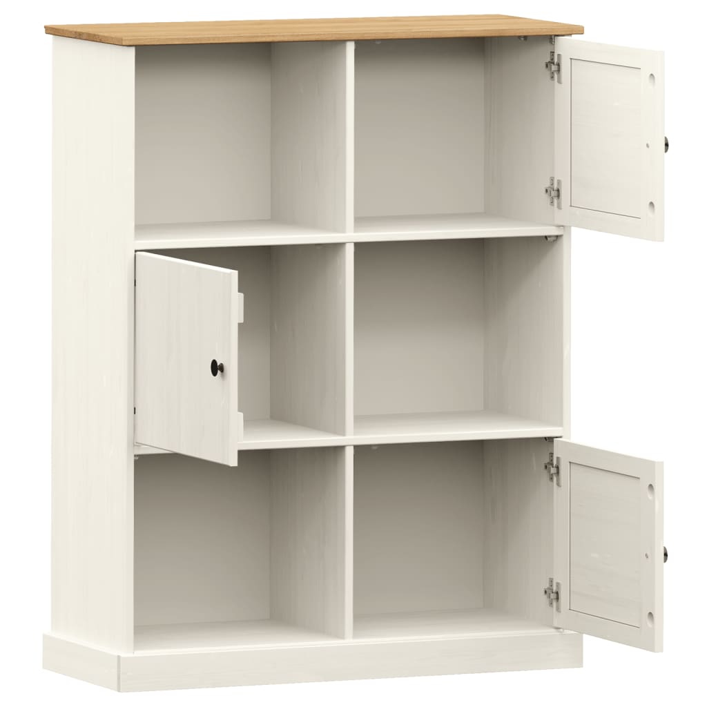 Bibliothèque VIGO blanc 90x35x114,5 cm bois massif de pin