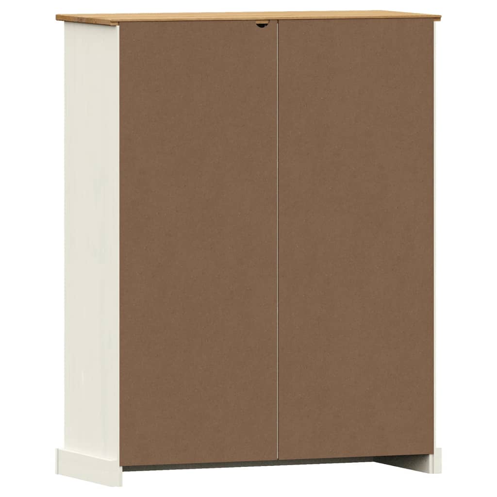 Bibliothèque VIGO blanc 90x35x114,5 cm bois massif de pin