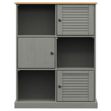 Bibliothèque VIGO gris 90x35x114,5 cm bois massif de pin