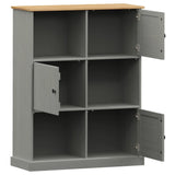 Bibliothèque VIGO gris 90x35x114,5 cm bois massif de pin