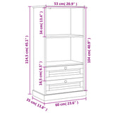 Bibliothèque VIGO 60x35x114,5 cm bois massif de pin