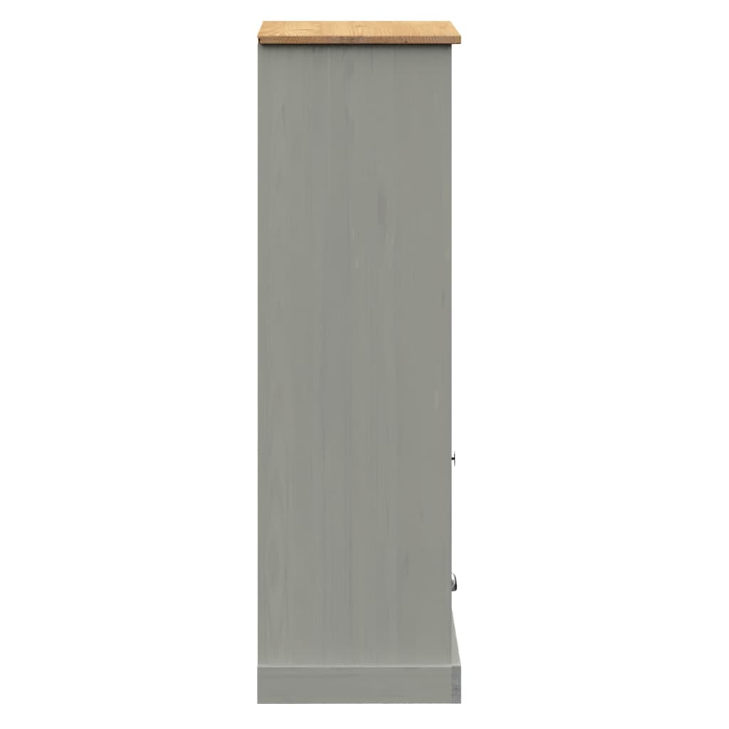 Bibliothèque VIGO gris 60x35x114,5 cm bois massif de pin