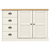 Buffet avec tiroirs VIGO 113x40x75 cm blanc bois massif de pin