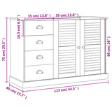 Buffet avec tiroirs VIGO 113x40x75 cm blanc bois massif de pin