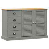 Buffet avec tiroirs VIGO 113x40x75 cm gris bois massif de pin