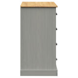 Buffet avec tiroirs VIGO 113x40x75 cm gris bois massif de pin