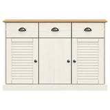 Buffet avec tiroirs VIGO 113x40x75 cm blanc bois massif de pin