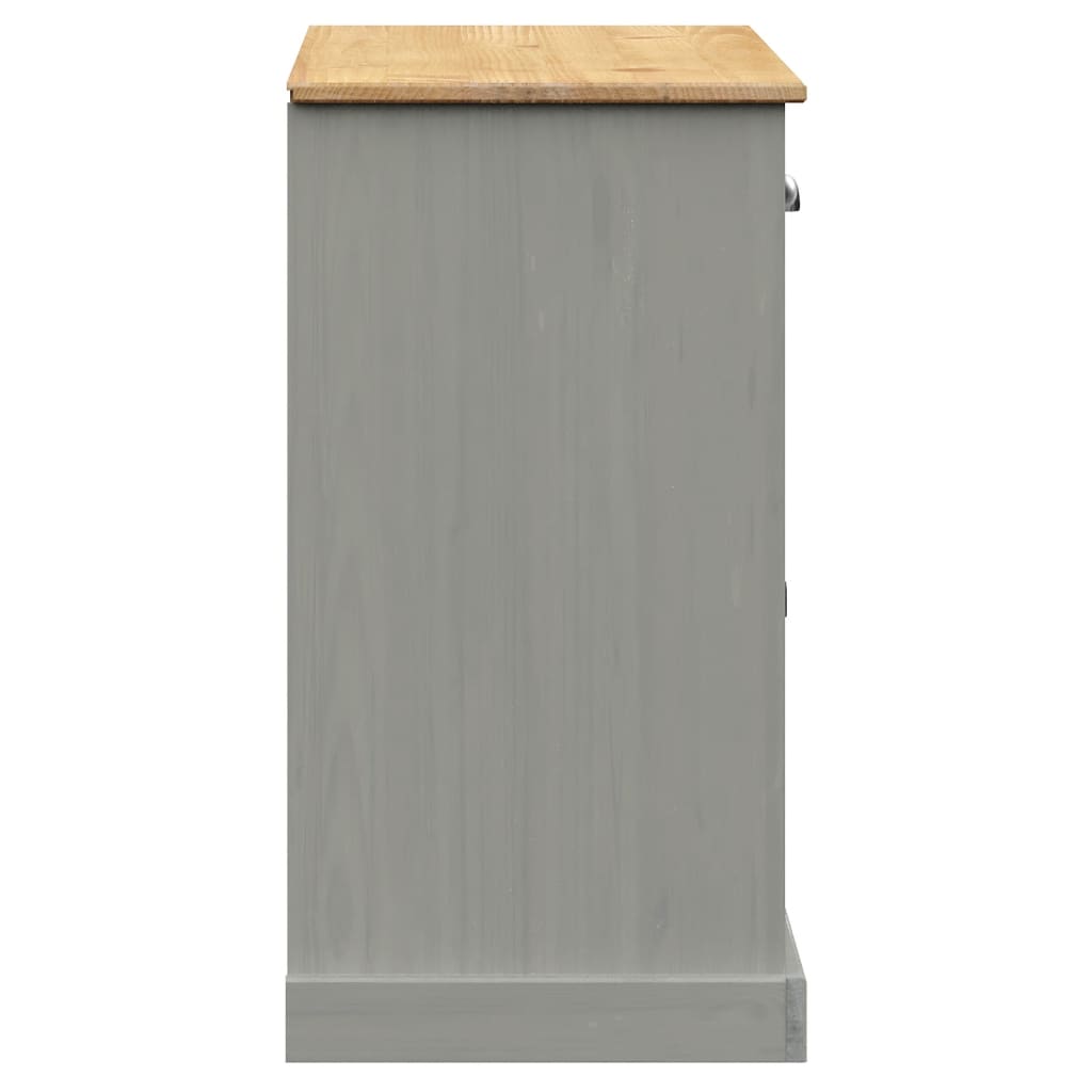 Buffet avec tiroirs VIGO 113x40x75 cm gris bois massif de pin