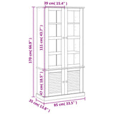 Vitrine en verre VIGO gris 85x35x170 cm bois massif de pin