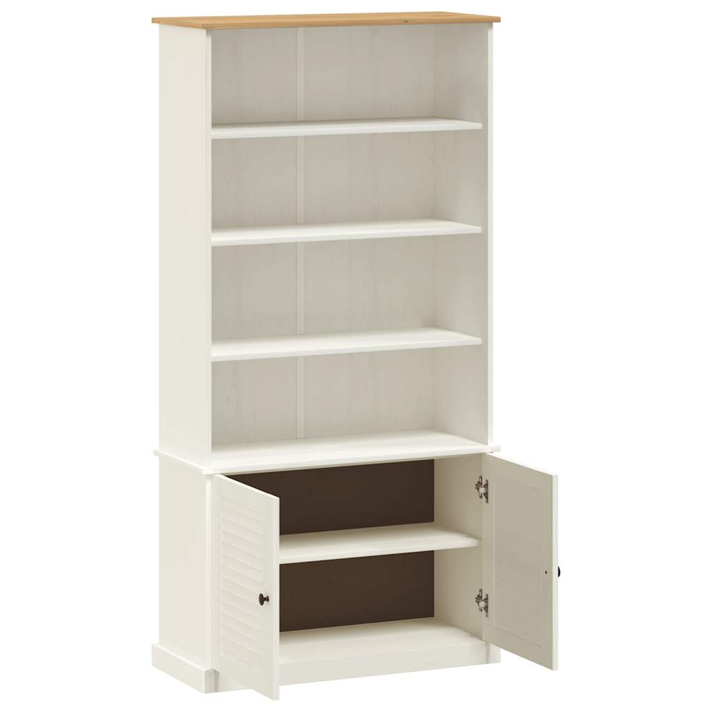 Bibliothèque VIGO blanc 85x35x170 cm bois massif de pin