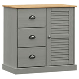 Buffet avec tiroirs VIGO 78x40x75 cm gris bois massif de pin