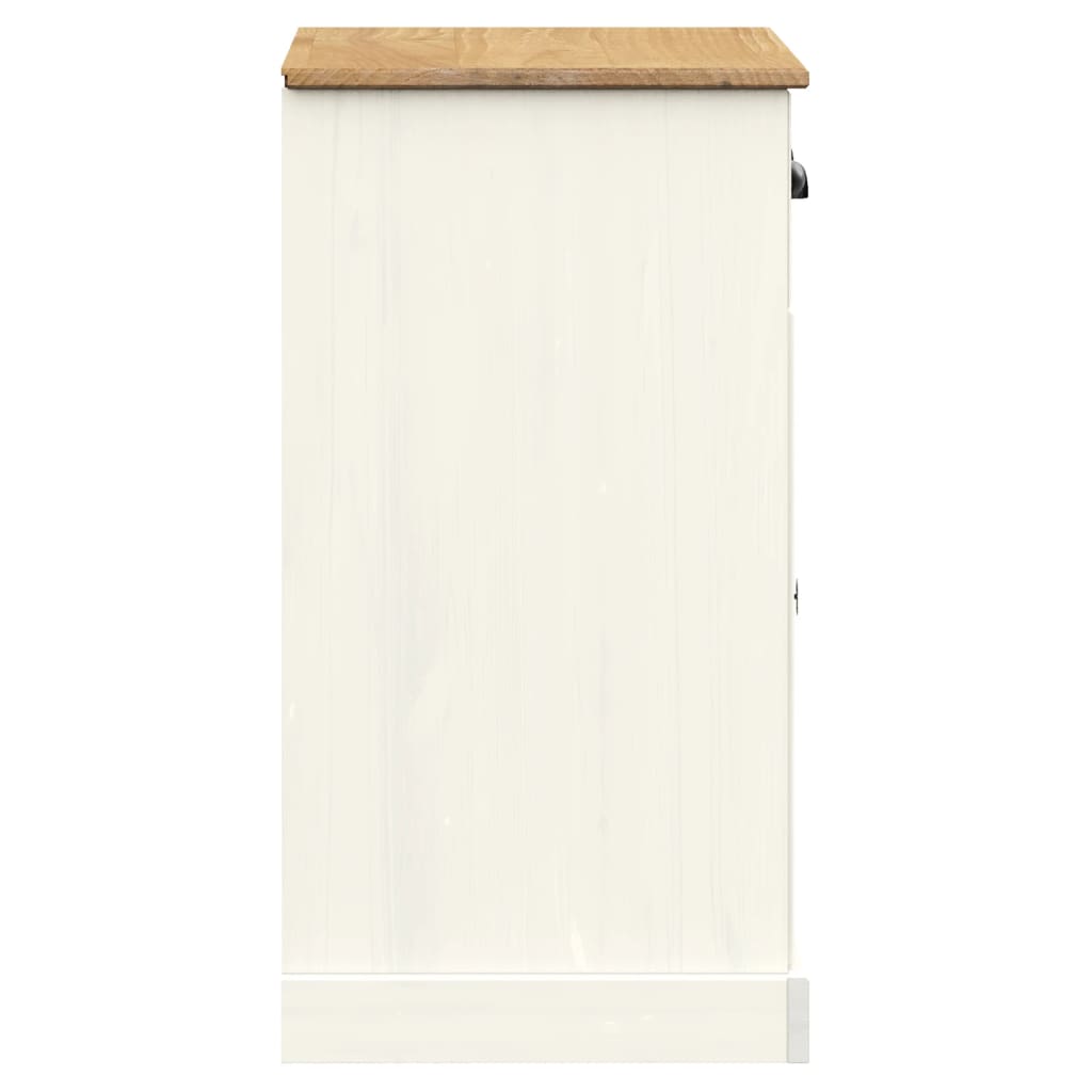 Buffet avec tiroirs VIGO 78x40x75 cm blanc bois massif de pin