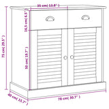 Buffet avec tiroirs VIGO 78x40x75 cm blanc bois massif de pin