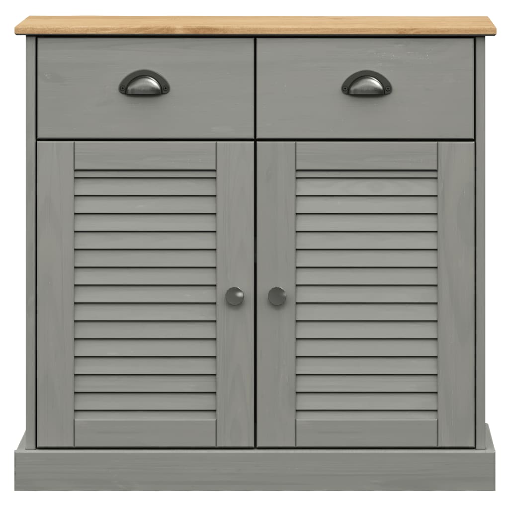 Buffet avec tiroirs VIGO 78x40x75 cm gris bois massif de pin