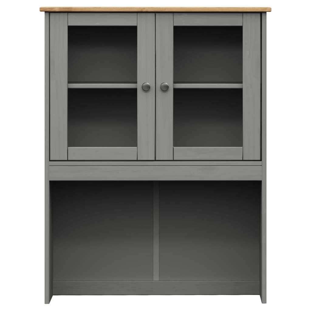 Dessus de commode VIGO gris 78x30x100 cm bois massif de pin