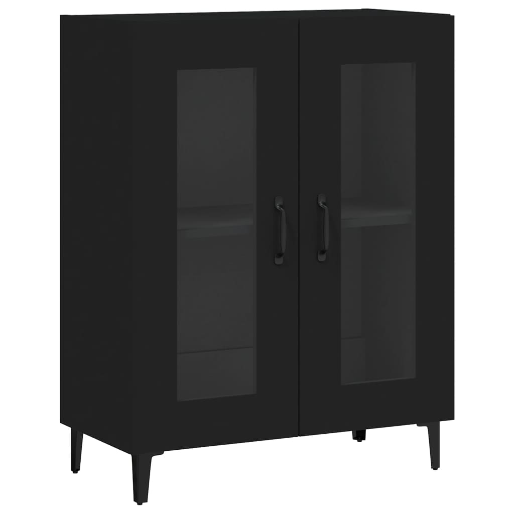 Buffet noir 69,5x34x90 cm bois d'ingénierie