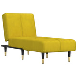 Chaise longue jaune velours