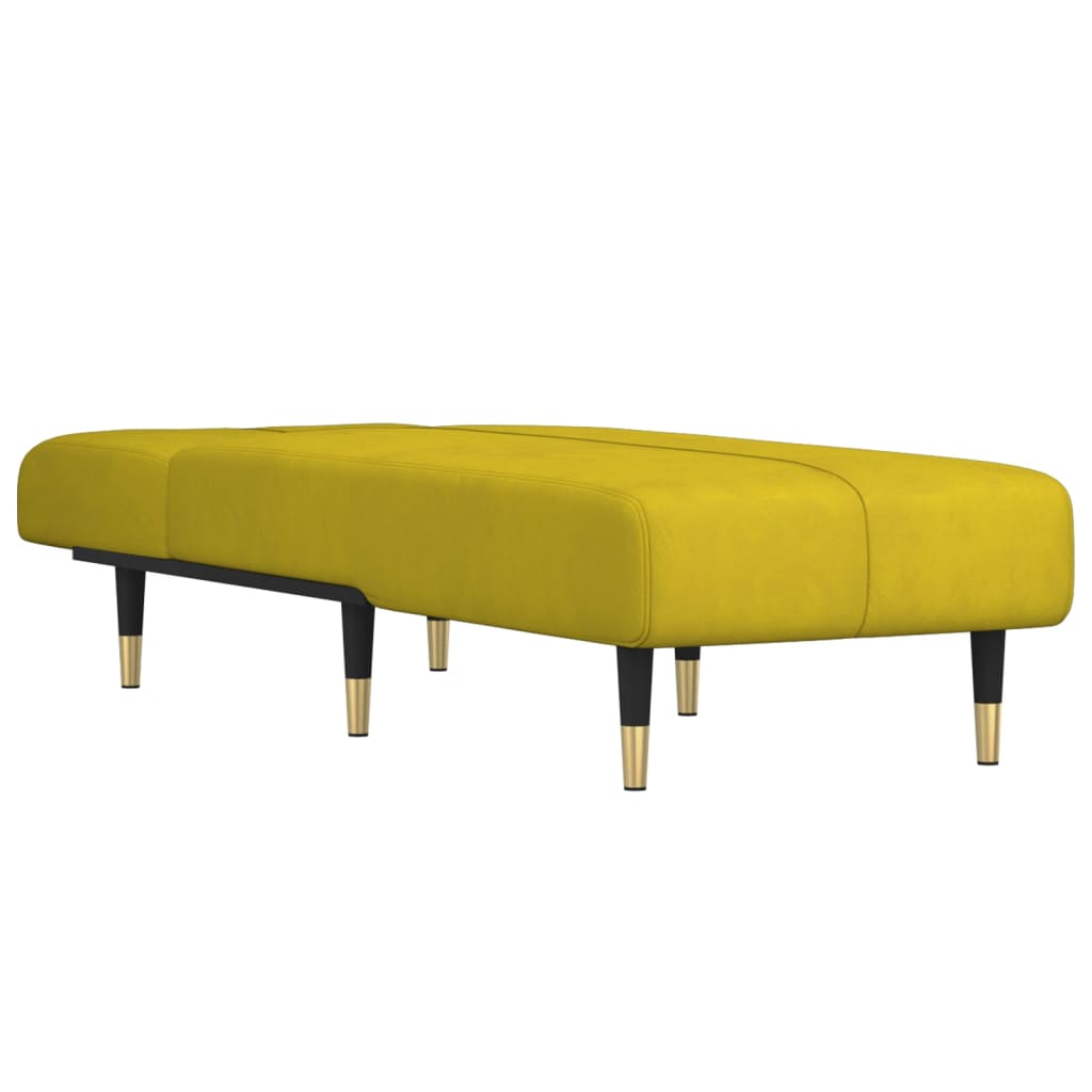 Chaise longue jaune velours