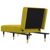 Chaise longue jaune velours