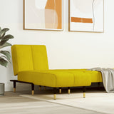 Chaise longue jaune velours