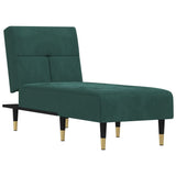 Chaise longue vert foncé velours