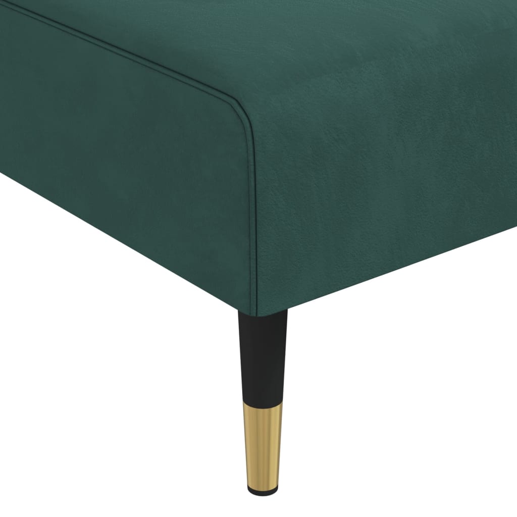 Chaise longue vert foncé velours