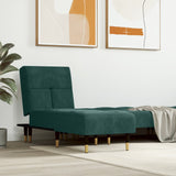 Chaise longue vert foncé velours