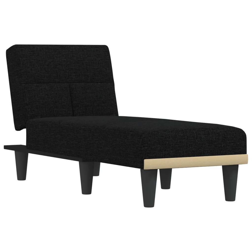 Chaise longue noir tissu