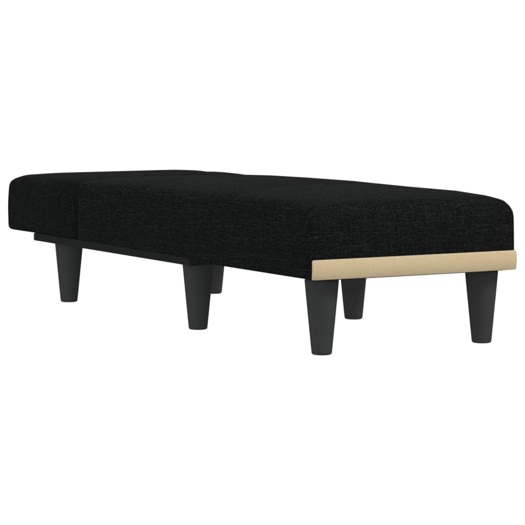 Chaise longue noir tissu