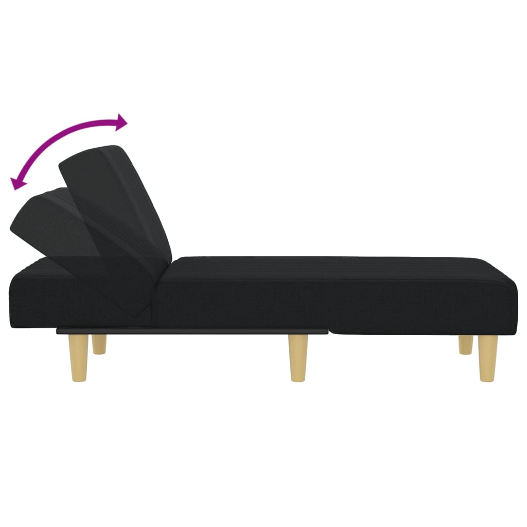 Chaise longue noir tissu