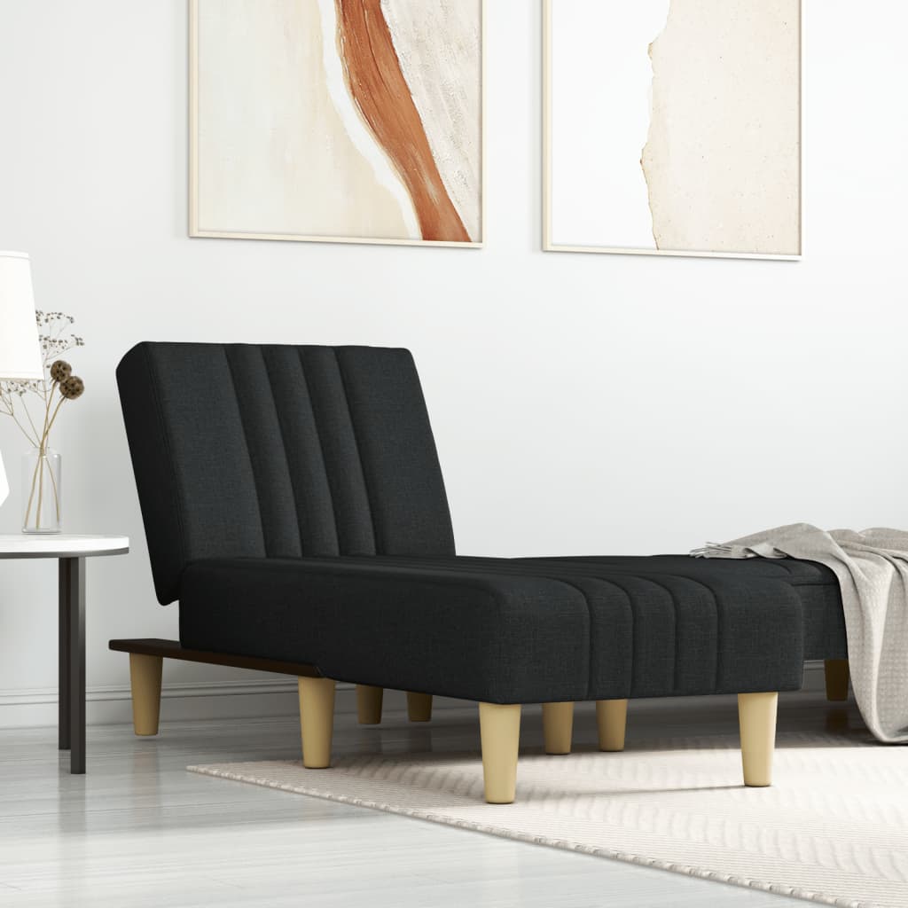 Chaise longue noir tissu