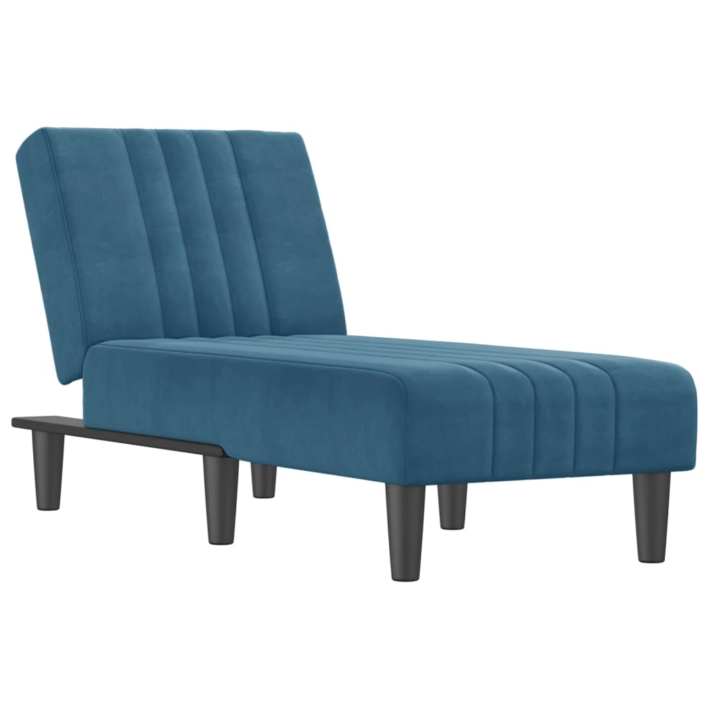 Chaise longue bleu velours