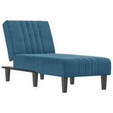 Chaise longue bleu velours