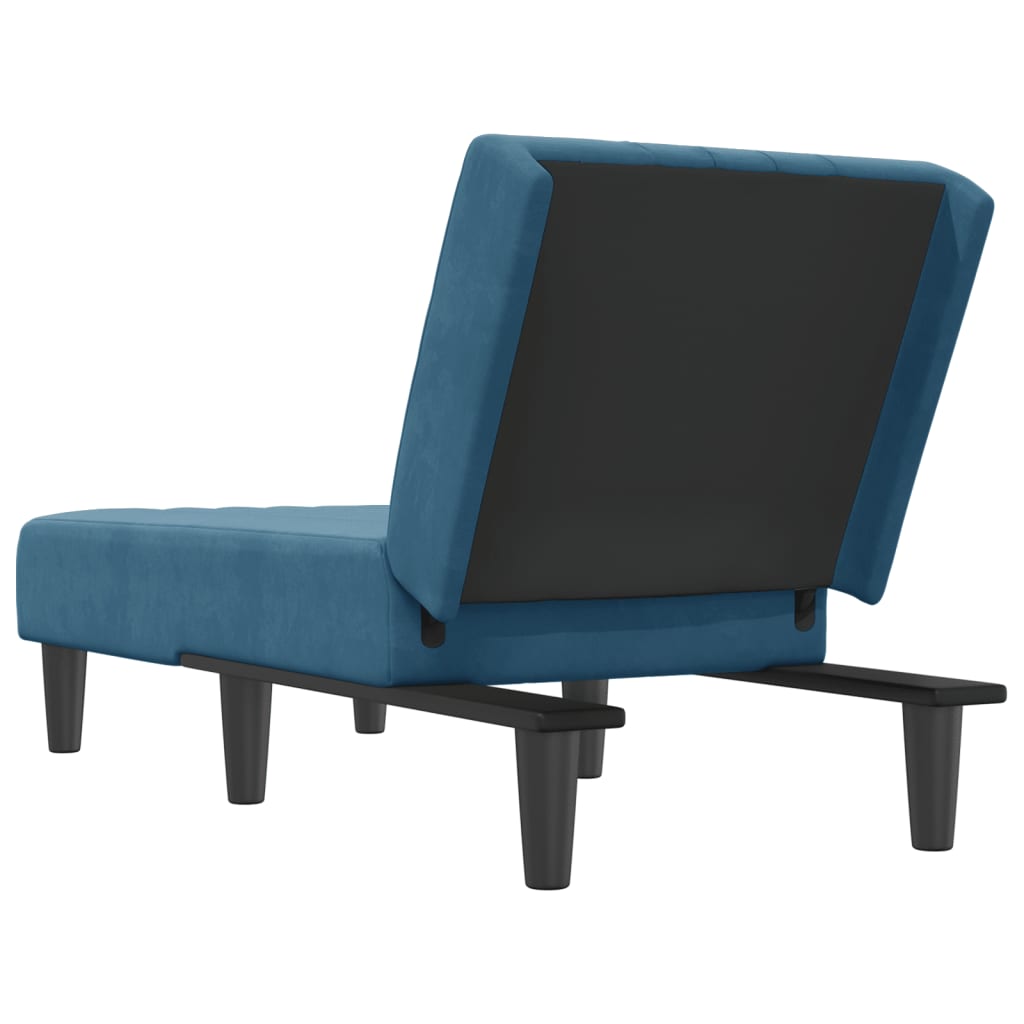 Chaise longue bleu velours