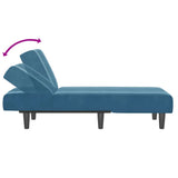 Chaise longue bleu velours