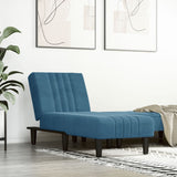 Chaise longue bleu velours