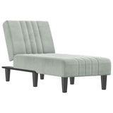 Chaise longue gris clair velours