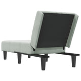 Chaise longue gris clair velours